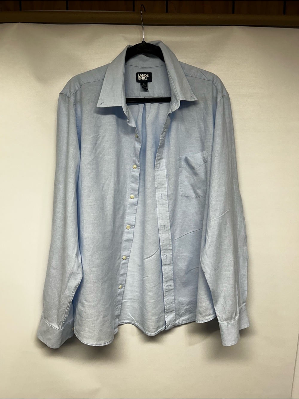 Lands' End Men’s Light Blue Casual Button-Down Shirt
